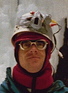 David Newman wearing his helmet-cam.