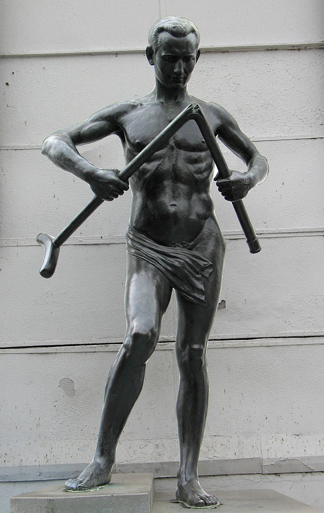 The Crutch Breaker statue in Piestany.