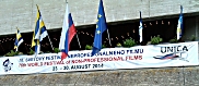 Flags at Dom Umenia in Piestany.