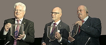 Georges Fondeur, Jan Essing and Alois Urbanek receive awards and applause.