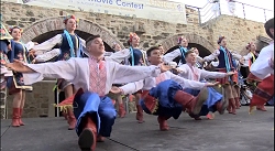Romanian folk dancers.