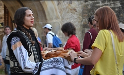 Romanian bread-giving ceremony.