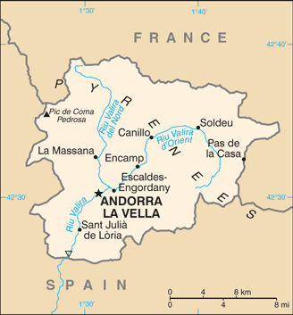 Map of Andorra.