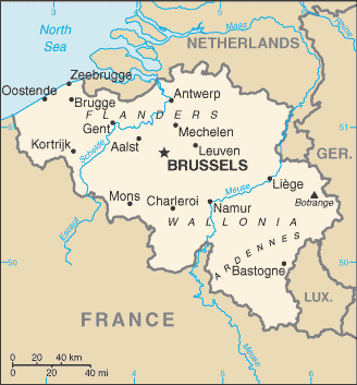 Map of Belgium.