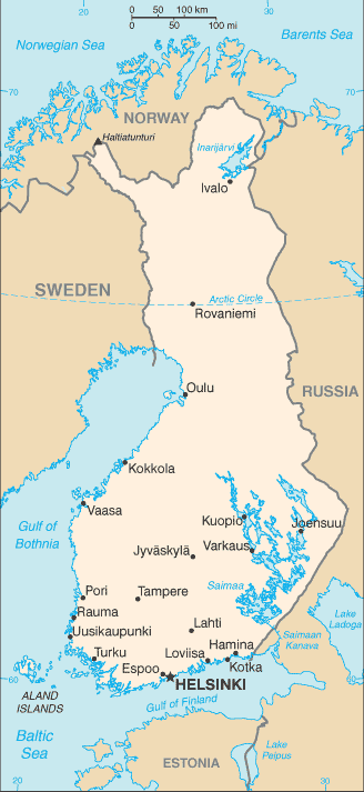 Map of Finland.