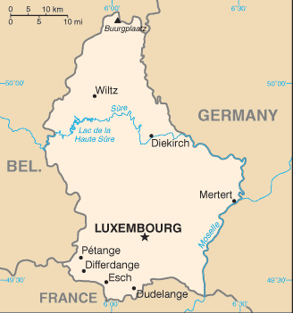 Map of Luxemburg.