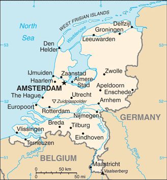 Map of The Netherlands.